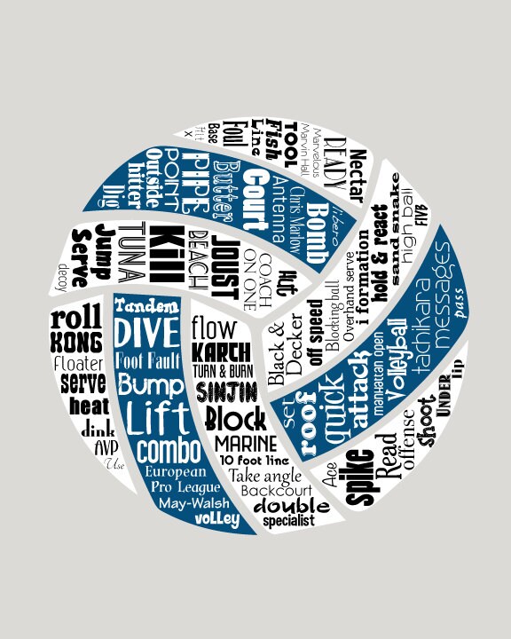 Volleyball / Word Art Typography / Wall Art / Home Decor