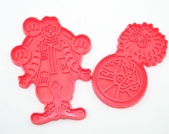 Set of 2 Vintage McDonald's Cookie Cutters 1987 - Red