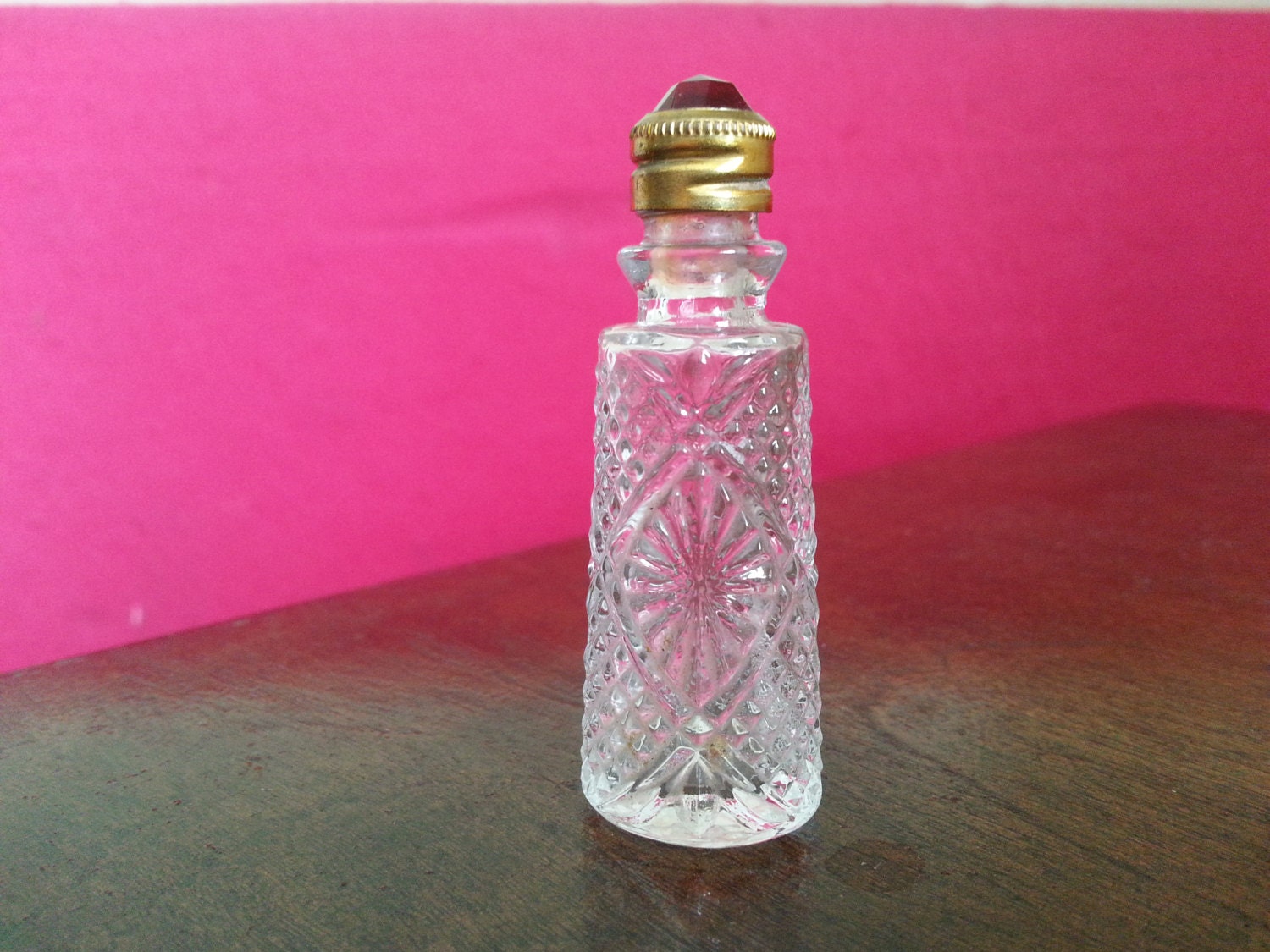 Crystal Decanter perfume bottle Crystal by JewelryandGlassworks
