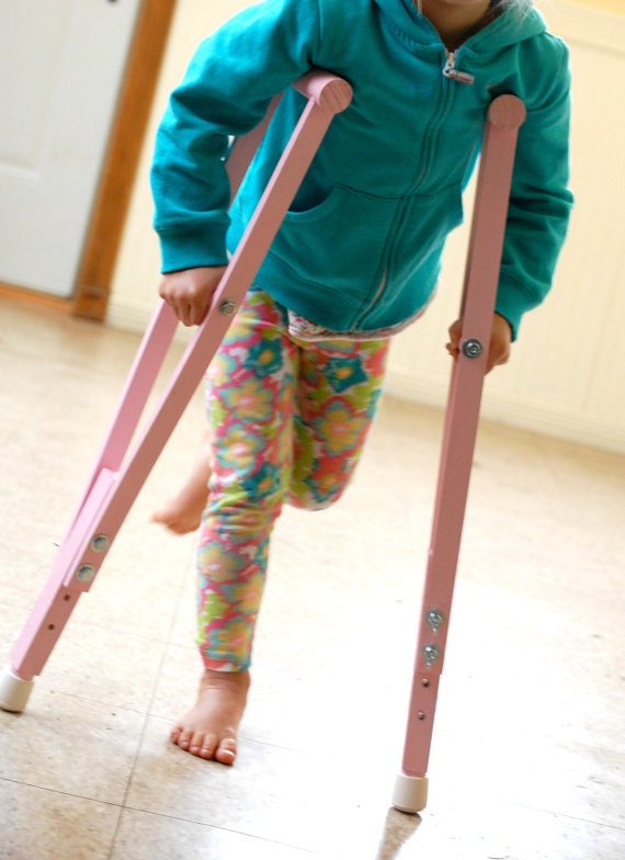 Child's Pink Lavender Teal Camo Play Crutches. Fun for