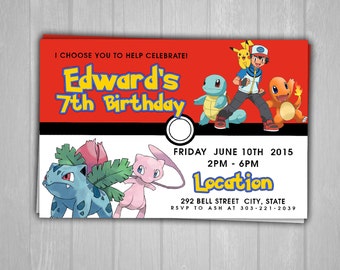 Items similar to Pokemon, Pikachu Birthday Party VIP Invitations and ...