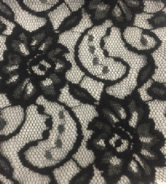 Heavy Lace Fabric 20 Yard Bolt Black 58/60 by ALLFABRICS on Etsy