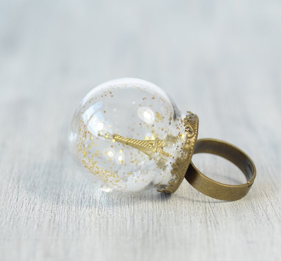 Snow globe ring glass dome Adjustable Ring Base mini