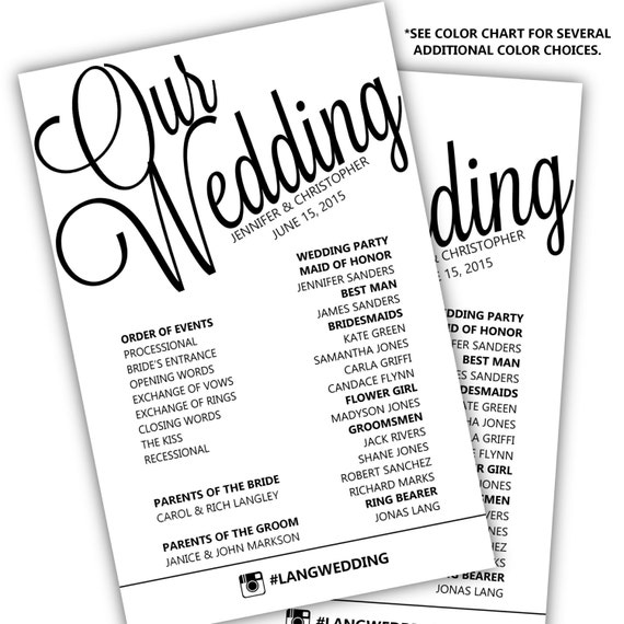 Claddagh Wedding Programs