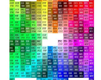 Printable Color Chart with Hex Values