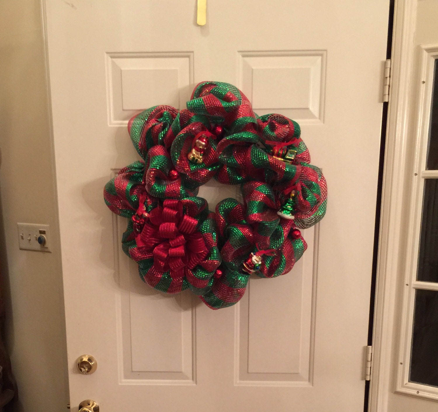 Multi-colored Christmas Deco Mesh Wreath