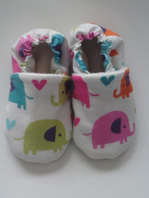 Elephants baby shoes toddler shoes elephants spring by Leftysew