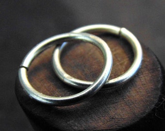 sterling silver cartilage Hoop Earrings, sterling silver 18 - 16 gauge hoop earrings, sterling silver small hoop earrings, everyday earrings
