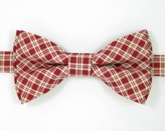 Red Plaid bow tie ,Christmas bow tie,Wedding bow tie for Men ,Toddlers ,Boys