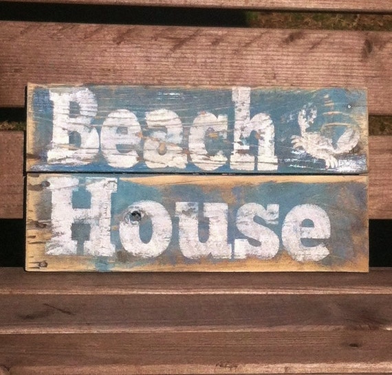 Rustic Beach House Sign Beach Sign Pallet Sign Wall by Shop117