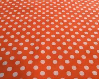 Lecien Color Basic fabric. Orange with white dots. 4506