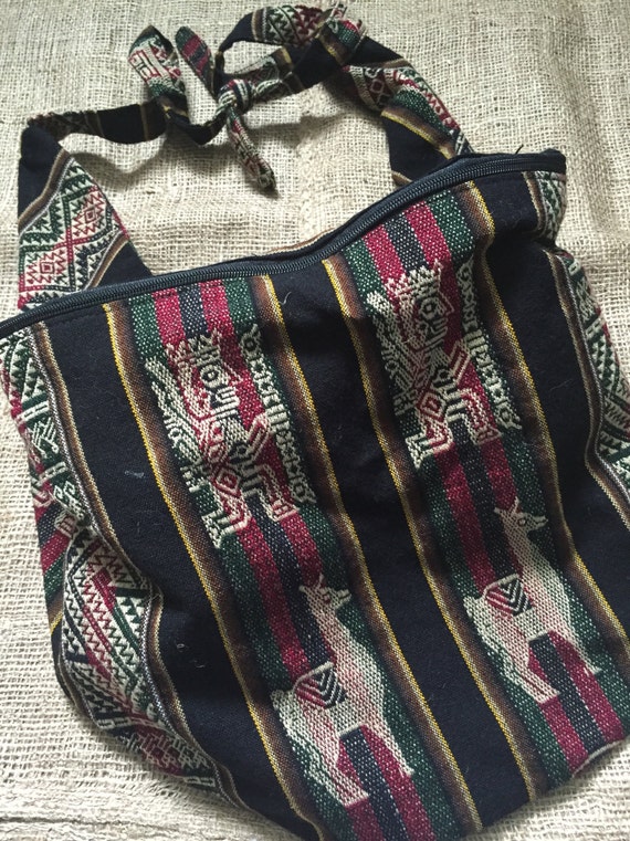 Bolivian Bag Aguayo Fabric Textile Bohemian by LockhartVintage