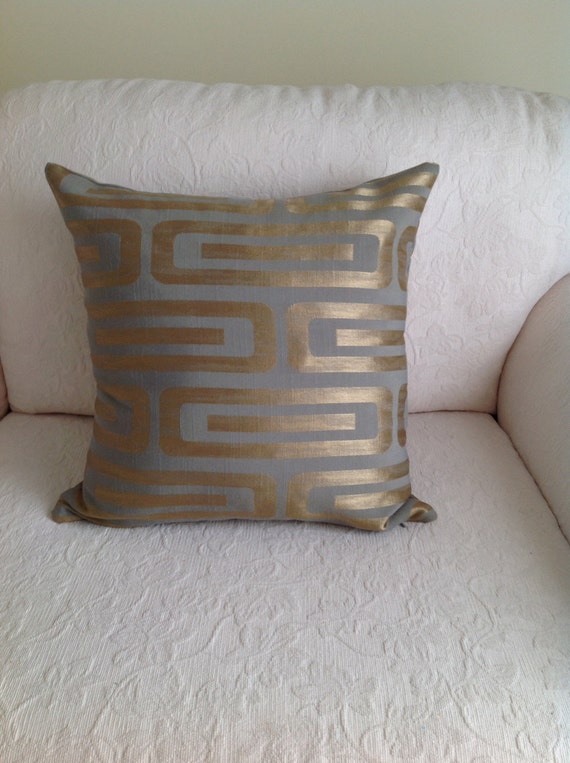 Gold & grey metallic cushion
