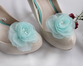 Shoe Clips, Bridal Shoe Clips, Wedding Shoe Clips, Mint Clips For Shoes, Flower Shoe Clips, Shoe Clips Accessories