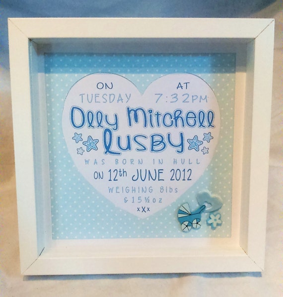 Personalised New Baby Frames by Jitterbug2015 on Etsy