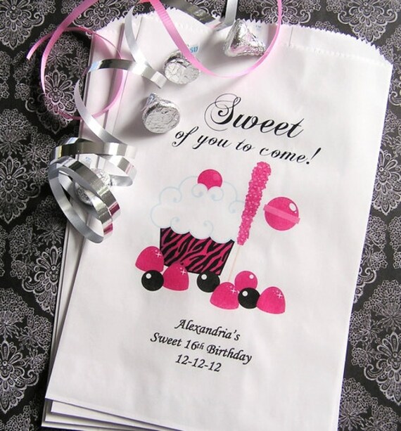 Personalized Candy Bags Treat Bags Sweet 16 Party by SMCfavors