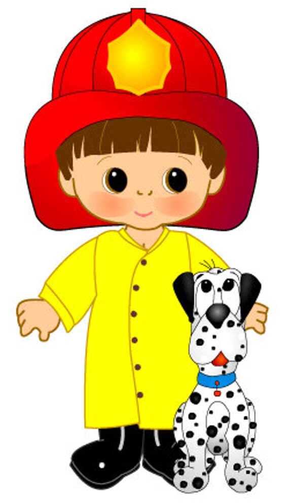 Fire Fighter Paper Doll Outfit PE-164 Adorable by AdorableKinders