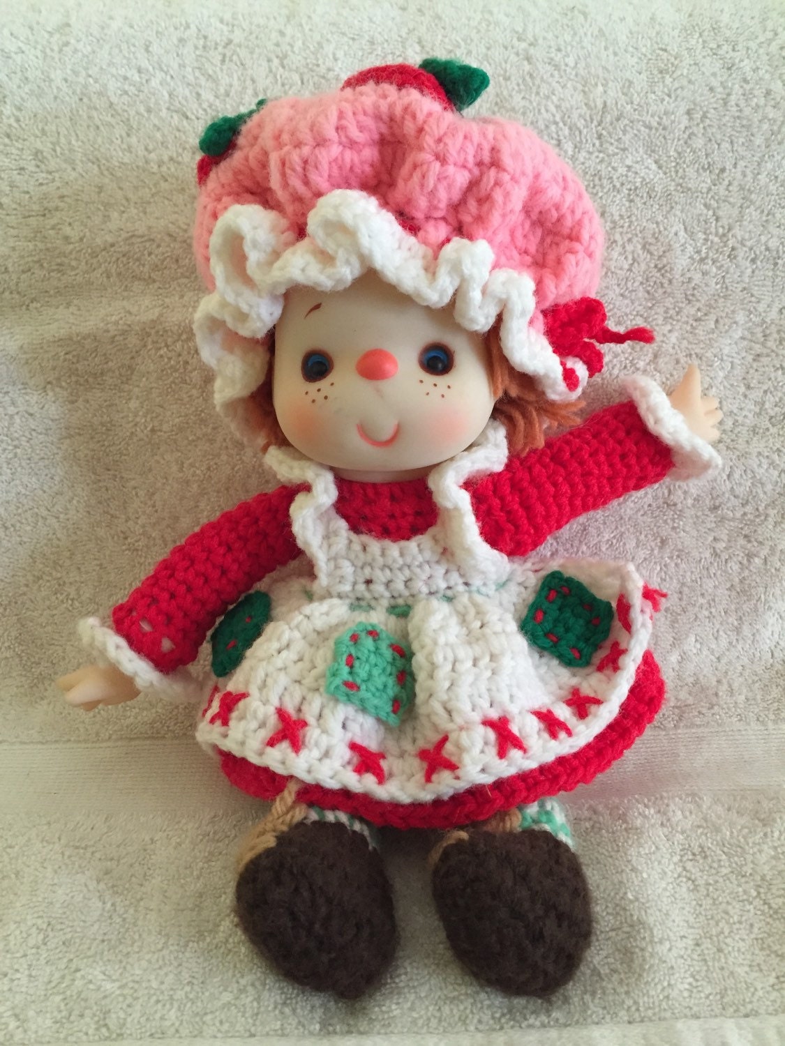 Strawberry Shortcake Crochet Doll by Crystalslittlegems on Etsy