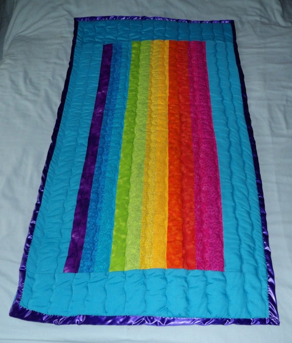 Items similar to Rainbow Chakra Single Child Quilt Prayer Mat Yoga Meditation on Etsy