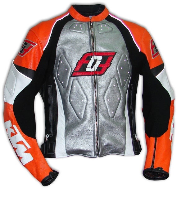 Items similar to KTM-racing leather motorbike jacket, leather ...
