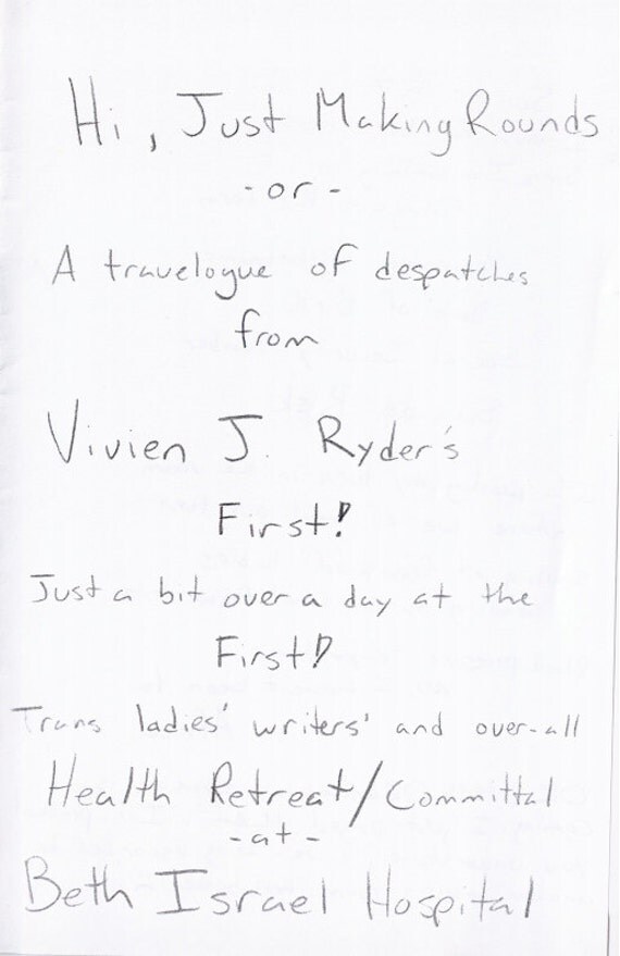 Mental Ward Zines #1 through #5