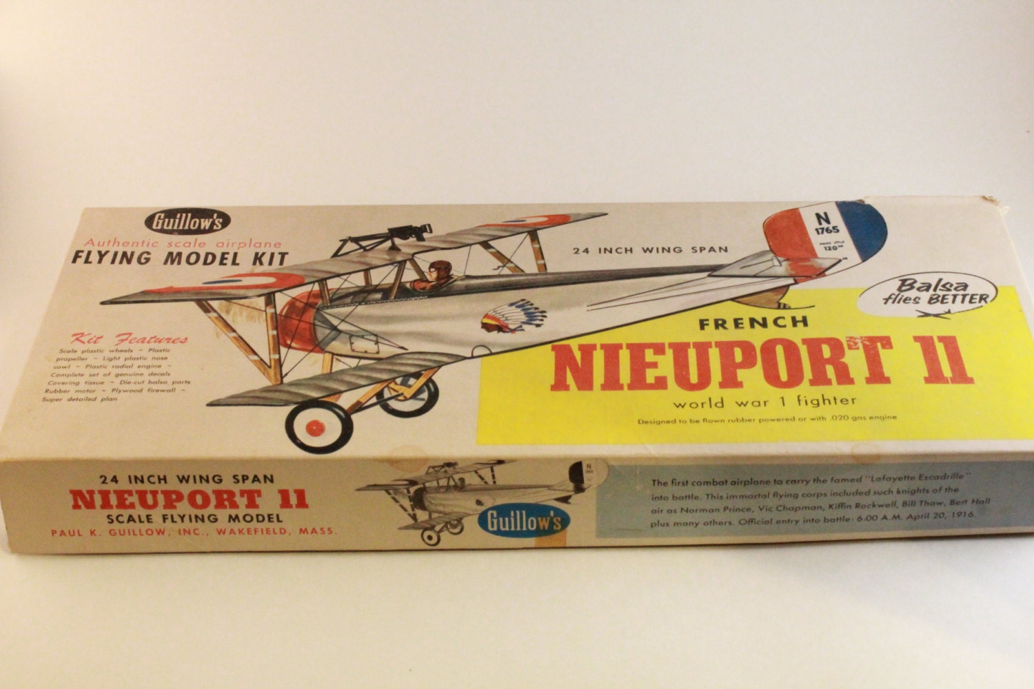 Guillow's Nieuport II Balsa Wood Airplane Model Kit 203/