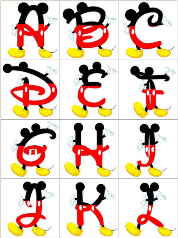 46 printable mickey mouse alphabet letters background