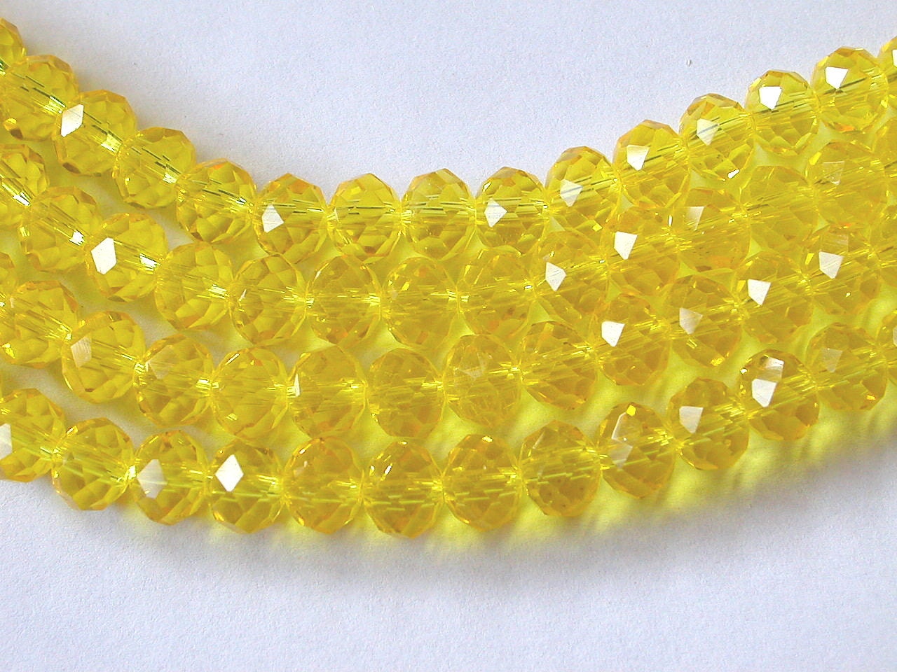 Yellow Crystal Beads 8x10mm Crystal Beads Yellow Beads