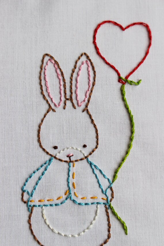 Hand Embroidery Pattern Some Bunny Loves You PDF by bumpkinhill