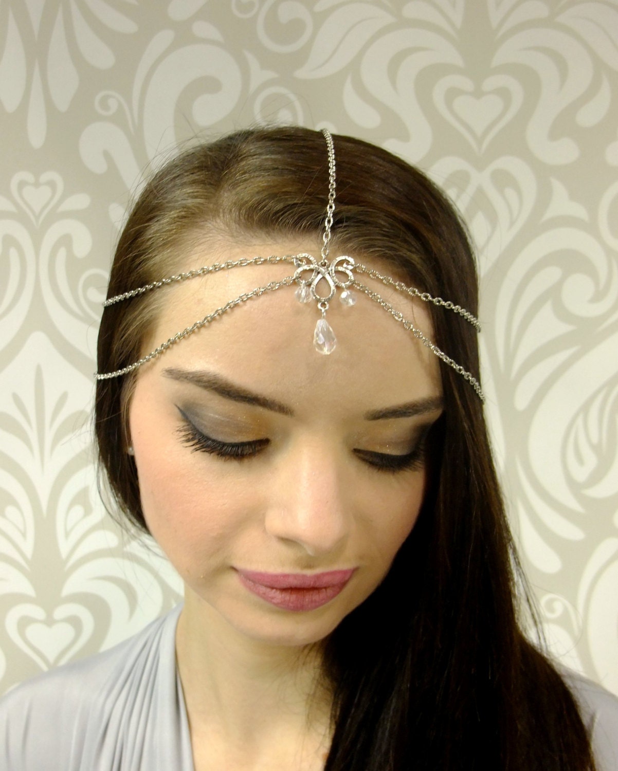 Silver Headchain Boho Head Chain Bridal Circlet By RuthNoreDesigns