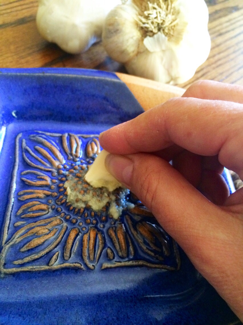 Garlic grater olive oil dipping dish gourmet gift