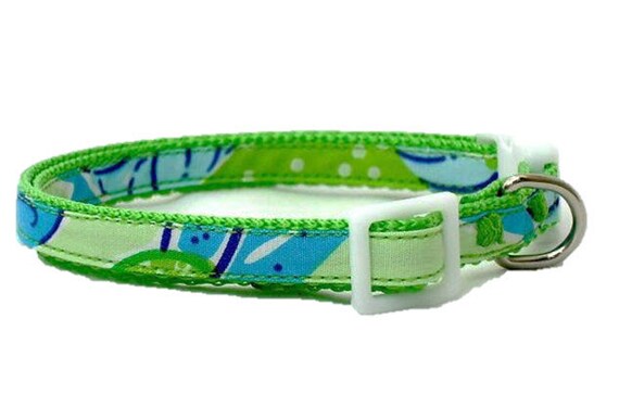 Dog Collar Made from Lilly Pulitzer Starboard Patch Fabric