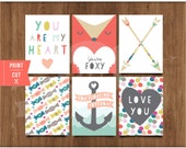 3"x 4" Printable Valentine Notes by Studio Pebbles
