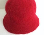 Vintage red Angora bucket hat hiphop