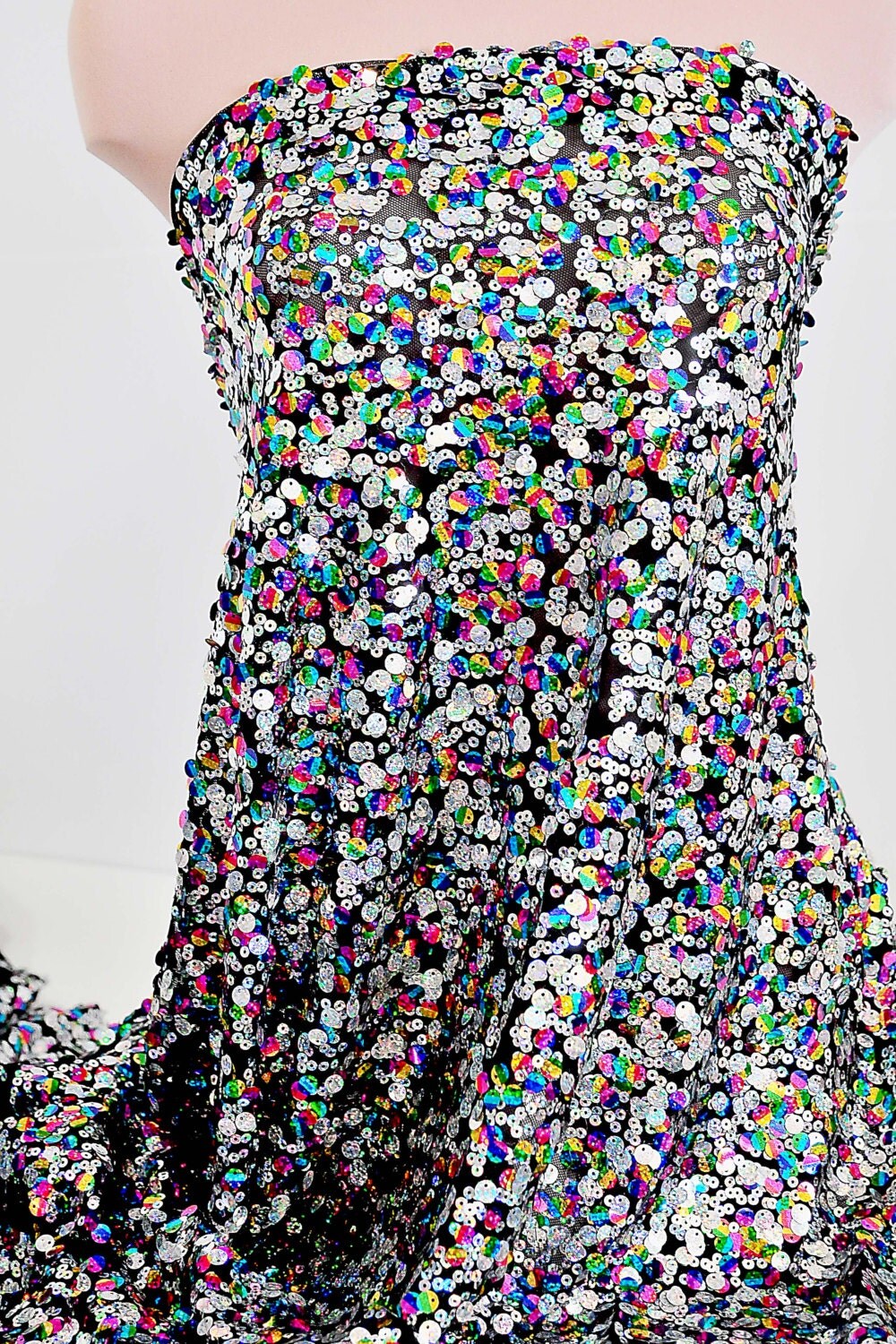 Alexandra Collection Starburst Geometric Mesh Long Sleeve Sequin Leotard