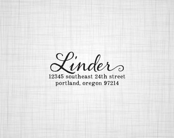 Simple Script Address Stamp, Personalized Address Stamp, Rubber Stamp, Self Inking Stamp, Calligraphy Font Stamp, Wedding Address Stampa