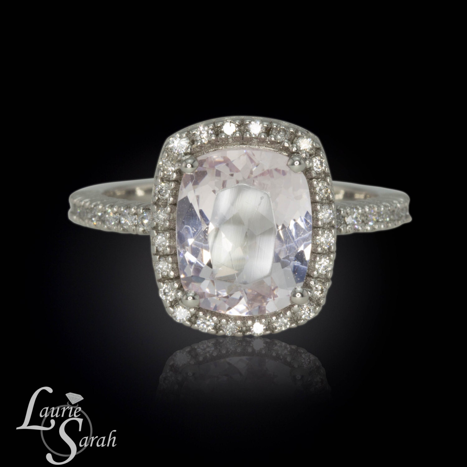 Morganite Engagement Ring Platinum by LaurieSarahDesigns on Etsy Morganite Engagement Ring Platinum by LaurieSarahDesigns on Etsy