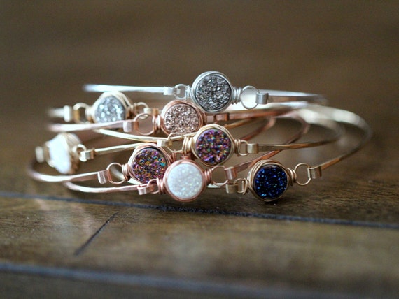 Stackable bangle bracelets with charms