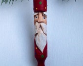 Primitive Santa Mini Rolling Pin Christmas Ornament