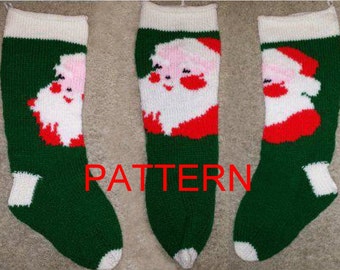 Santa Face Knit Christmas Stocking Pattern *NEW FOR 2014*