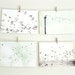 Bird Postcard Set - Bird cards flock of birds Fine Art photography birds on a wire photo white neutral tones pale mint