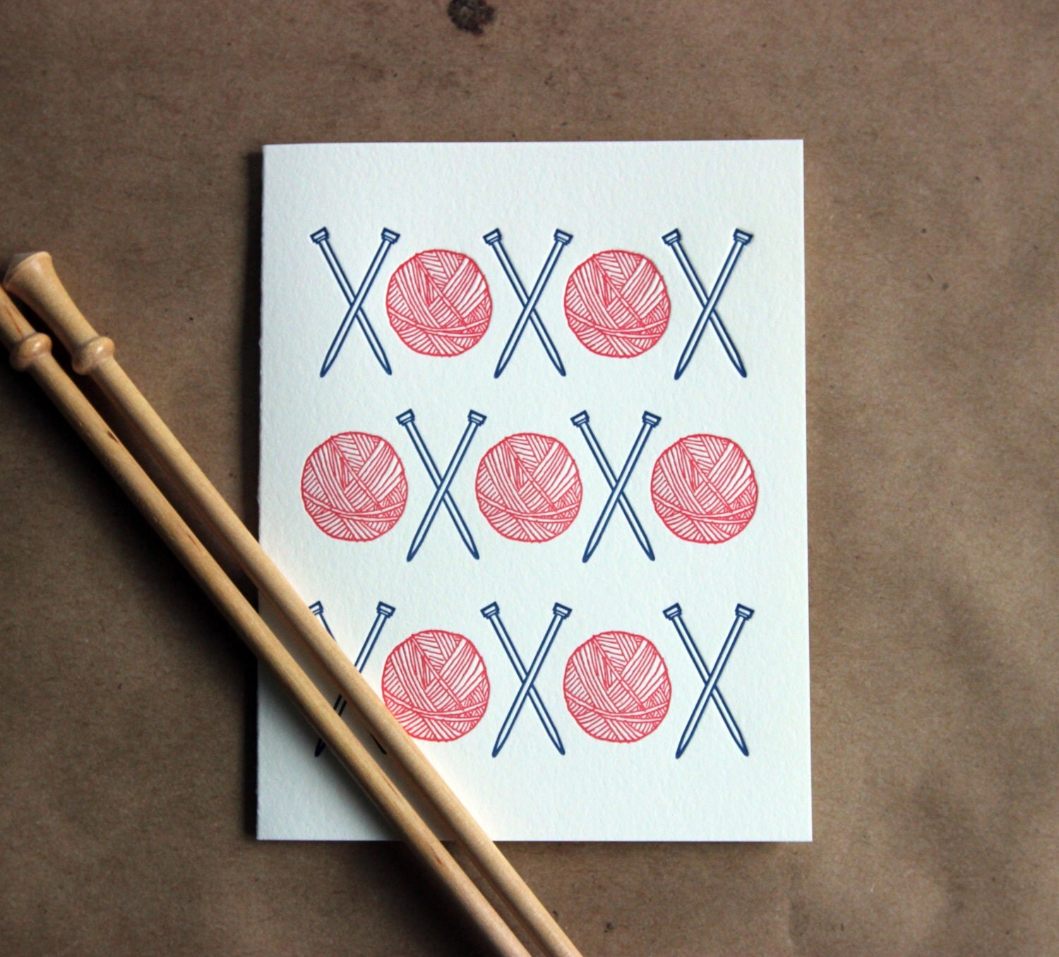 Yarn Card Set letterpress set of 4