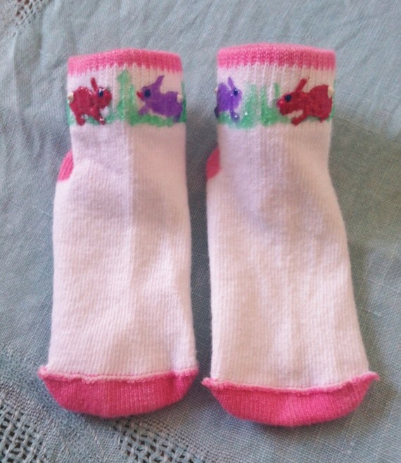Easter Hand Painted Socks Bunnies Peeps Eggs Toddler Size