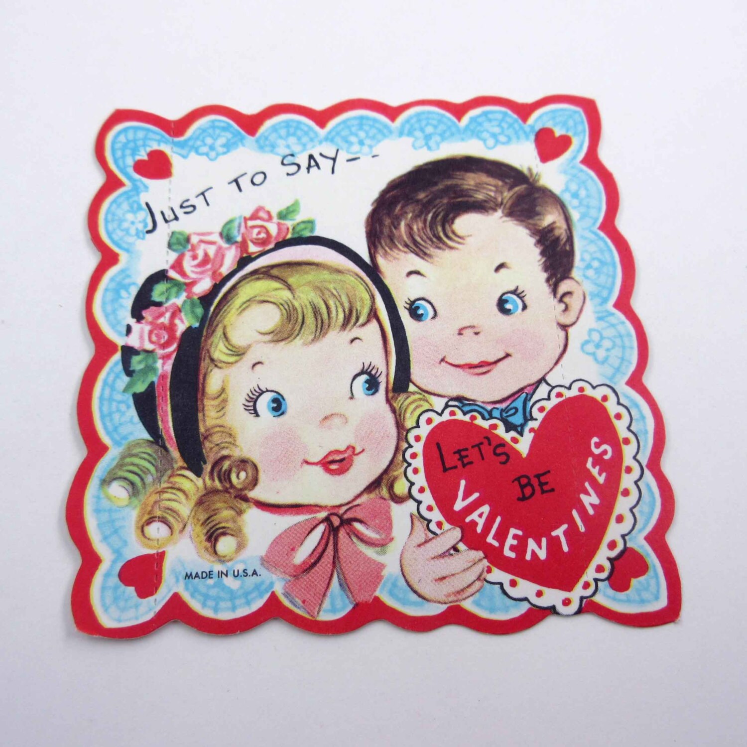 Vintage Childrens Novelty Valentine Greeting Card With