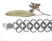 metalwork fine silver bracelet, rustic oxidized torch fused silver bracelet