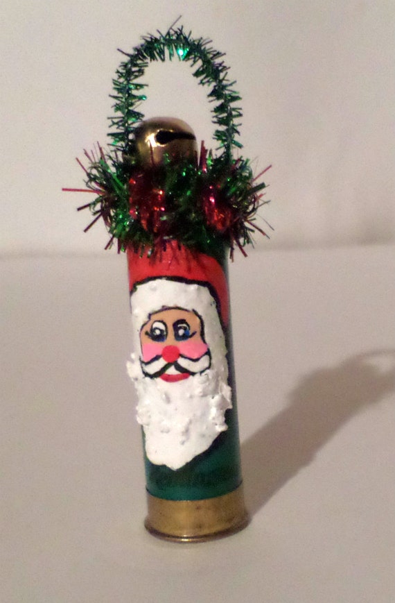 Shotgun Shell Santa Ornament Hand Painted by CarriesCraftStore