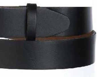Narrow Black Belt Strap- Snap On- Oil Tanned Leather- Mens Womens- 1 1/4" Width- USA Made 32 33 34 36 38 39 40 42 44 46 48 50 52 54 56 58 60