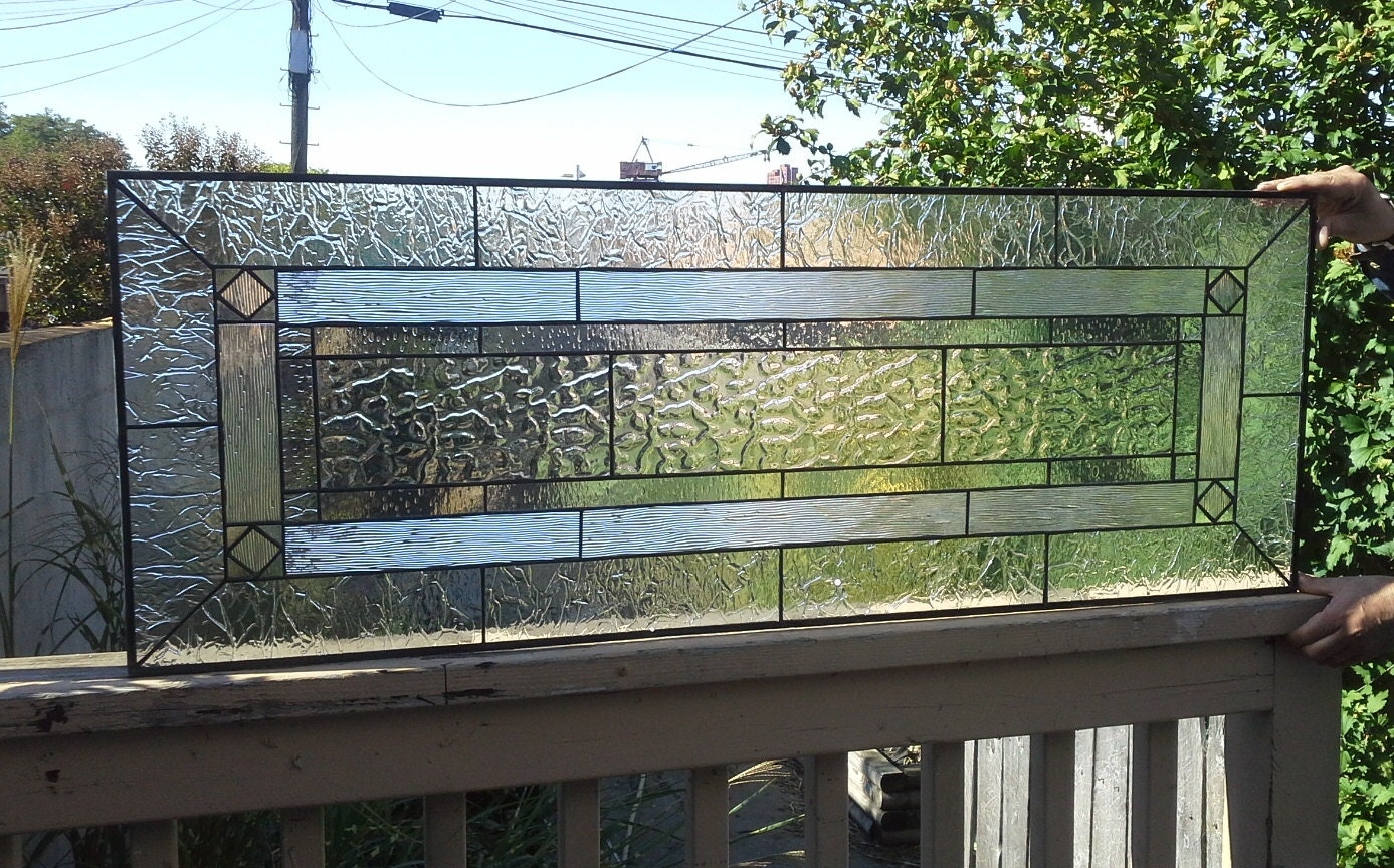Stained Glass Transom Mission Style in Clear Textures II