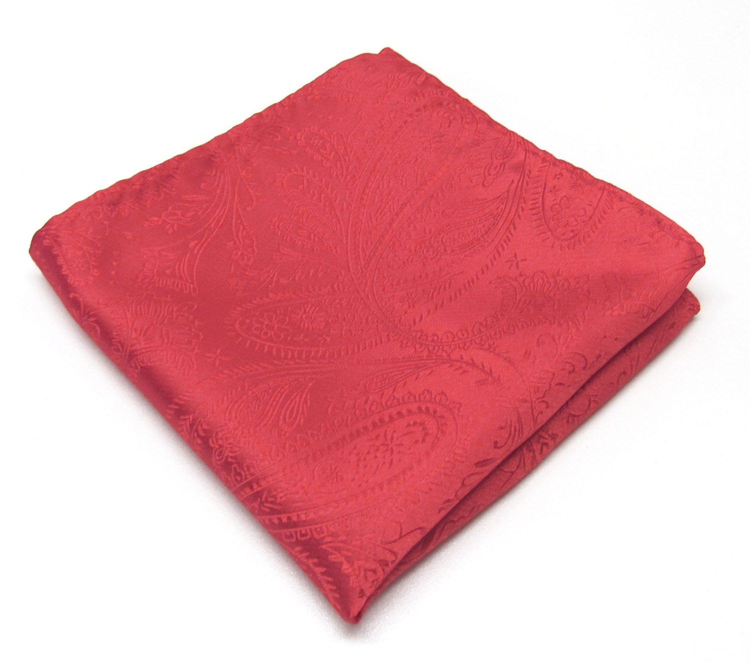 Pocket Squares Silk Red Paisley Hankies