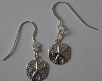 Sterling Silver SAND DOLLAR Earrings - Beach, Seashore